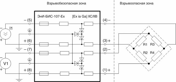 Электрические подключения ЭнИ-БИС-107-Ех