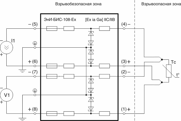 Электрические подключения ЭнИ-БИС-108-Ех