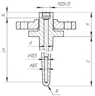 Рис.21. ГТ-704-04 исполнение VanStone для ДТ с подвижным штуцером со ступенчатым внутренним диаметром