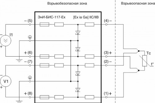 Электрические подключения ЭнИ-БИС-117-Ех