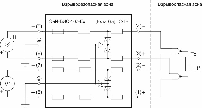 Электрические подключения ЭнИ-БИС-107-Ех