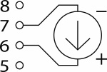 Connection diagram at the D.C. voltage measurement