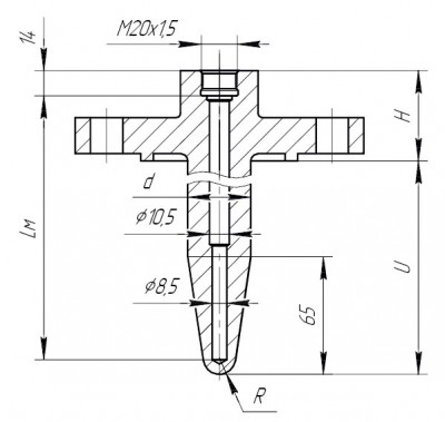 Рис.13. ГТ-704-03 для ДТ с подвижным штуцером со ступенчатым внутренним диаметром