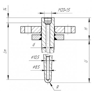 Рис.17. ГТ-704-04 для ДТ с подвижным штуцером со ступенчатым внутренним диаметром